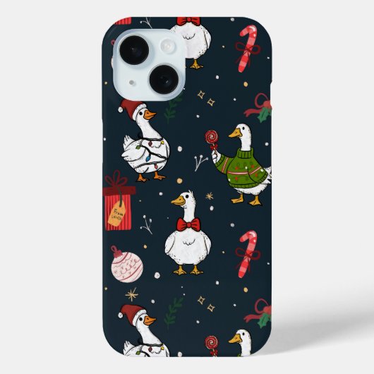 クリスマスのアヒルのスマホケース Case-Mate iPhoneケース (裏面)