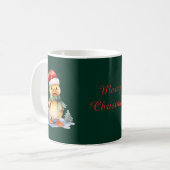 クリスマスのアヒル コーヒーマグカップ (正面左)