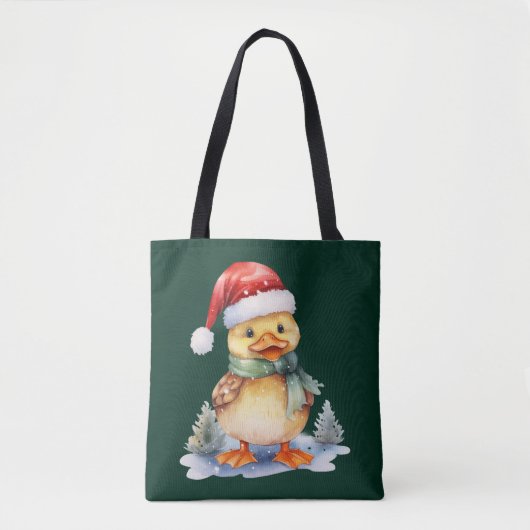クリスマスのアヒル トートバッグ (正面)