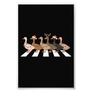 クリスマスのアヒル 面白い動物 クリスマス ファームラバー ギフト フォトプリント