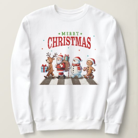 クリスマスのアビーロード スウェットシャツ (デザイン正面)