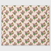 クリスマスのアフリカのかわいい小妖精や小人、包装紙 ラッピングペーパー (フラット)