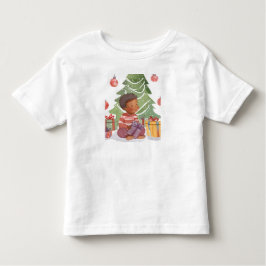 クリスマスのアフリカ系アメリカ人の幼児 トドラーTシャツ