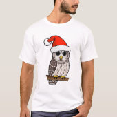 クリスマスのアメリカフクロウサンタ Tシャツ (正面)