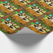 クリスマスのアメリカヘラジカのギフト用包装紙 ラッピングペーパー (角)