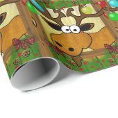 クリスマスのアメリカヘラジカのギフト用包装紙 ラッピングペーパー (ロールコーナー)