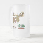 クリスマスのアメリカヘラジカのマグ フロストグラスビールジョッキ (正面左)