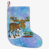 クリスマスのアメリカヘラジカの~ スモールクリスマスストッキング (正面)