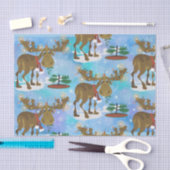 クリスマスのアメリカヘラジカの~ 薄葉紙 (クラフト)