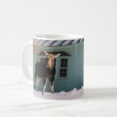 クリスマスのアメリカヘラジカ コーヒーマグカップ (正面左)