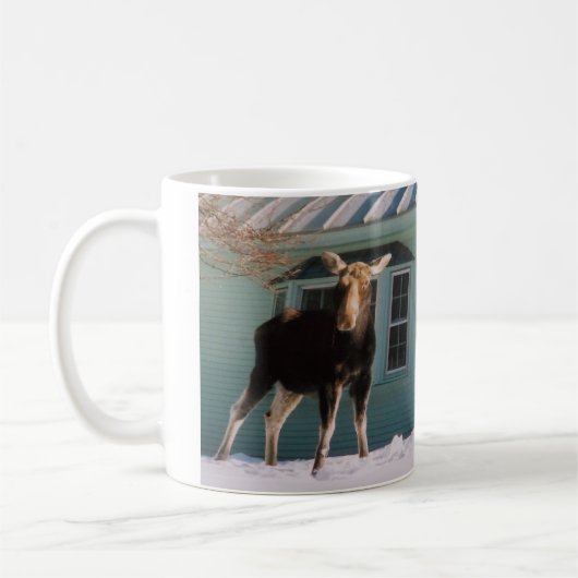 クリスマスのアメリカヘラジカ コーヒーマグカップ (左)