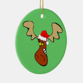 クリスマスのアメリカヘラジカ セラミックオーナメント (右)