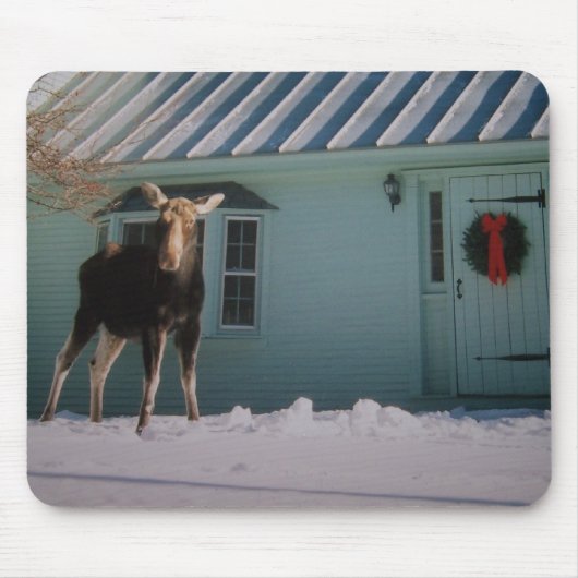 クリスマスのアメリカヘラジカ マウスパッド (正面)