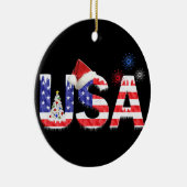 クリスマスのアメリカ セラミックオーナメント (右)