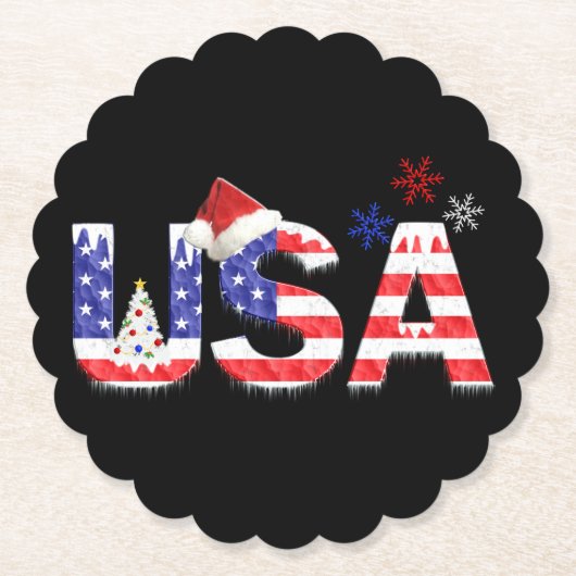 クリスマスのアメリカ ペーパーコースター (正面)