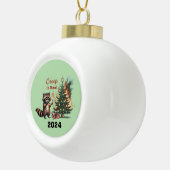 クリスマスのアライグマがクリープ実在す セラミックボールオーナメント (右)
