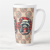クリスマスのアライグマのココアの喜び カフェラテマグ (右)