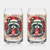 クリスマスのアライグマのココアの喜び ガラス缶 (正面)