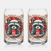 クリスマスのアライグマのココアの喜び ガラス缶 (裏面)