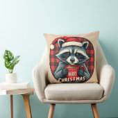 クリスマスのアライグマのココアの喜び クッション (椅子)