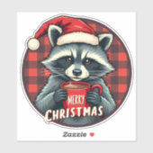 クリスマスのアライグマのココアの喜び シール (シート)