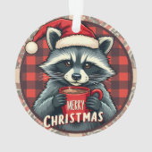 クリスマスのアライグマの可愛いココア オーナメント (裏面)