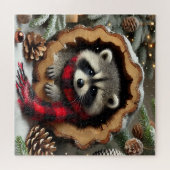 クリスマスのアライグマパズル ジグソーパズル (横)