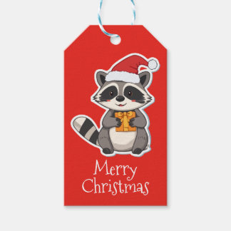 クリスマスのアライグマ ギフトタグ