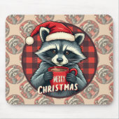 クリスマスのアライグマ ココアの喜び マウスパッド (正面)