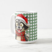 クリスマスのアライグマ コーヒーマグカップ (正面左)
