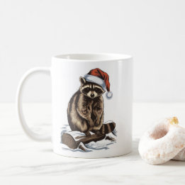 クリスマスのアライグマ コーヒーマグカップ
