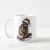 クリスマスのアライグマ コーヒーマグカップ (左)