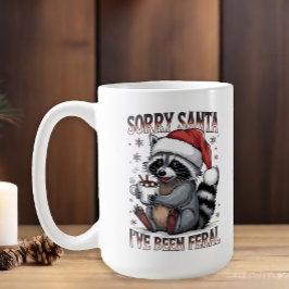 クリスマスのアライグマ 私は野生児です ギャグギフト コーヒーマグカップ