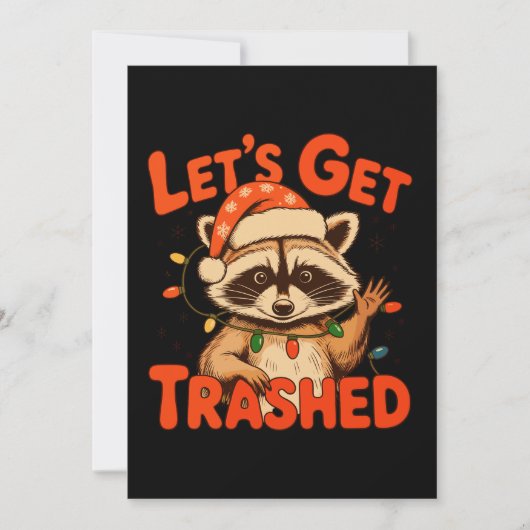 クリスマスのアライグマ Let's Get Trashed シーズンカード (正面)