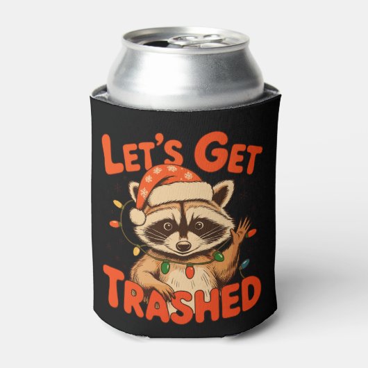 クリスマスのアライグマ Let's Get Trashed 缶クーラー (缶正面)