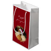 クリスマスのアルパカのギフトバッグ スモールペーパーバッグ (裏面アングル)