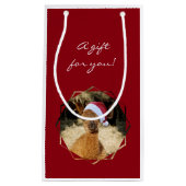 クリスマスのアルパカのギフトバッグ スモールペーパーバッグ (正面)