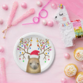 クリスマスのアルパカの紙皿 ペーパープレート (パーティー)