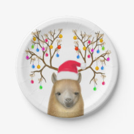 クリスマスのアルパカの紙皿 ペーパープレート