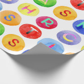 クリスマスのアルファベットの水彩画パターンギフト用包装紙 ラッピングペーパー (角)