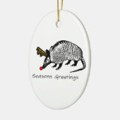 クリスマスのアルマジロ セラミックオーナメント (左)