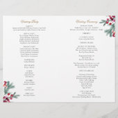 クリスマスのアヴァのクリスチャン結婚式プログラム (裏面)