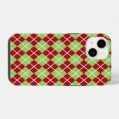 クリスマスのアーガイル柄フォンケース iPhoneケース (裏面横)