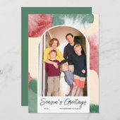 クリスマスのアーチを描いた写真抽象水彩画 シーズンカード (正面/裏面)