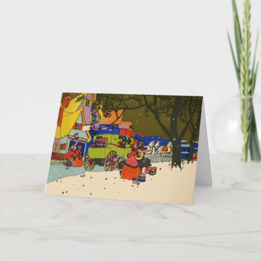 クリスマスのアールデコの挨拶状 シーズンカード (正面)