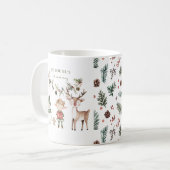 クリスマスのイニシャルホリデー コーヒーマグカップ (正面左)