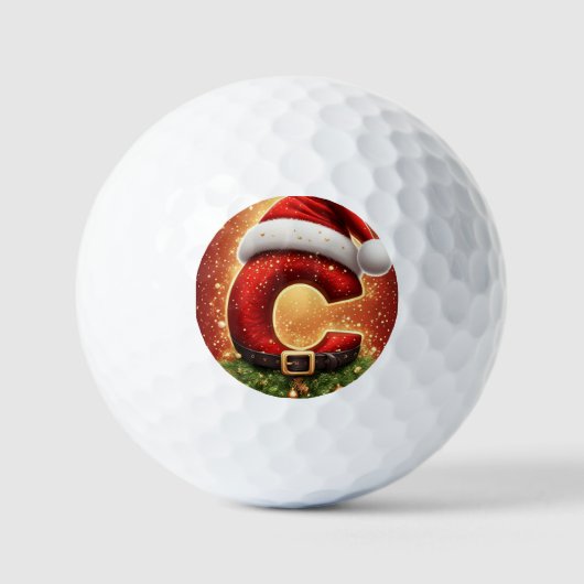 クリスマスのイニシャルCのモノグラム装飾 ゴルフボール (正面)