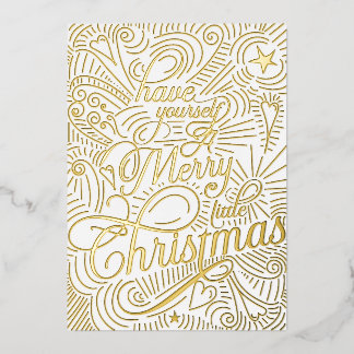 クリスマスのイラストカード 箔招待状