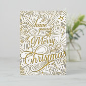 クリスマスのイラストカード 箔招待状 (立ち正面)