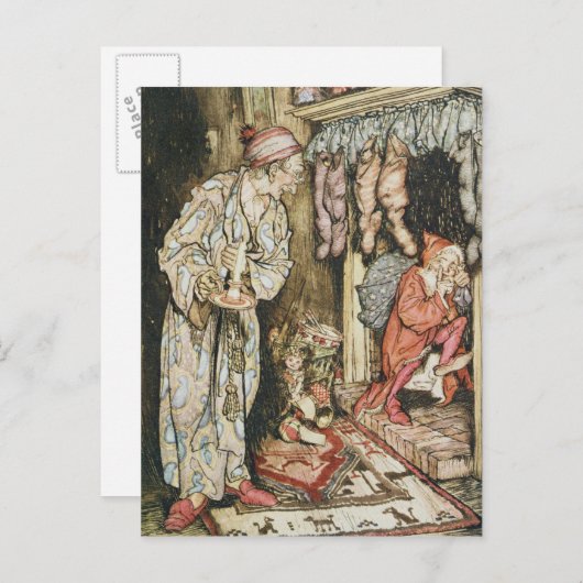 クリスマスのイラストレーション シーズンポストカード (正面/裏面)